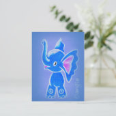 Carte Postale Éléphant Bleu Mignon (Debout devant)