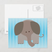 Carte Postale Eléphant Brown mignon (Devant / Derrière)