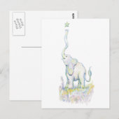 Carte Postale Eléphant chanceux (Devant / Derrière)