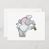 Carte Postale Éléphant chef avec saupoudroir de sel (Devant / Derrière)