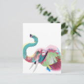 Carte Postale Eléphant coloré cool tendance (Debout devant)
