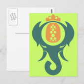 Carte Postale Éléphant d'ananas (Devant / Derrière)