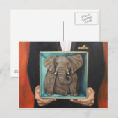 Carte Postale Eléphant Dans La Boîte (Devant / Derrière)