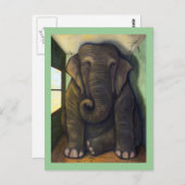 Carte Postale Eléphant Dans La Chambre (Devant / Derrière)