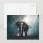 Carte Postale Éléphant dans la jungle (Devant / Derrière)