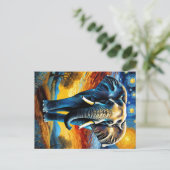 Carte Postale Eléphant dans la nuit étoilée (Debout devant)