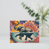 Carte Postale Éléphant dans la piscine (Debout devant)