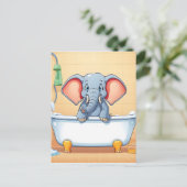Carte Postale Eléphant dans le bain (Debout devant)