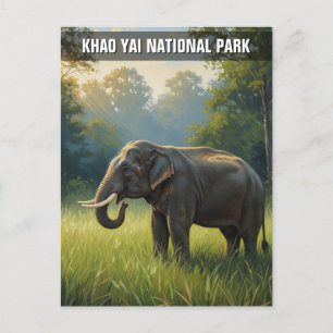 Carte Postale Elephant dans le parc national de Khao Yai Thaïlan