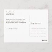 Carte Postale Éléphant de bébé adorable | Remerciements pour la (Dos)