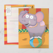 Carte Postale Éléphant de cirque (Devant / Derrière)