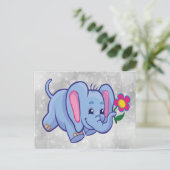 Carte Postale Éléphant de dessin animé mignon (Debout devant)