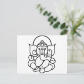 Carte Postale Eléphant de Ganesha n° 3 (noir blanc) (Debout devant)