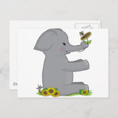 Carte Postale Eléphant de l'alphabet animal (Devant / Derrière)
