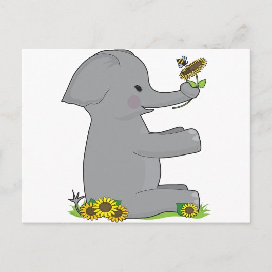 Carte Postale Eléphant de l'alphabet animal (Devant)