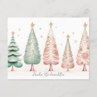 Éléphant de Noël rose et vert