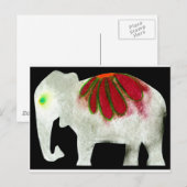 Carte Postale Eléphant de puissance de fleur (Devant / Derrière)