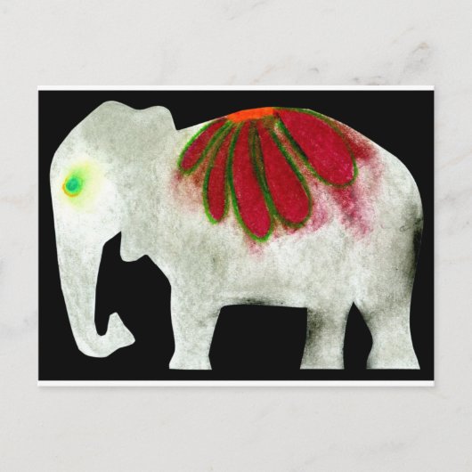 Carte Postale Eléphant de puissance de fleur (Devant)