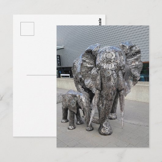 Carte Postale Eléphant de sculpture (Devant / Derrière)