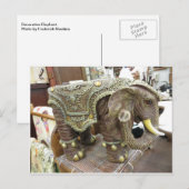 Carte Postale Eléphant décoratif (Devant / Derrière)