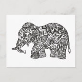 Carte Postale Eléphant Doodle (Devant)