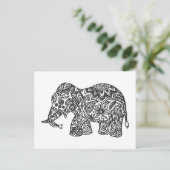 Carte Postale Eléphant Doodle (Debout devant)