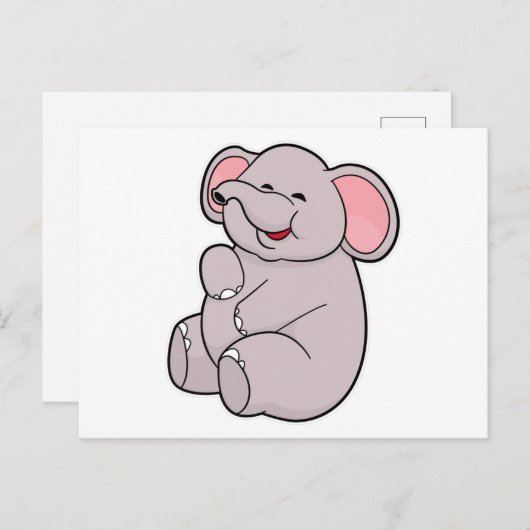Carte Postale Éléphant Drôle (Devant / Derrière)