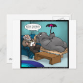 Carte Postale Elephant Drôle En Thérapie (Devant / Derrière)