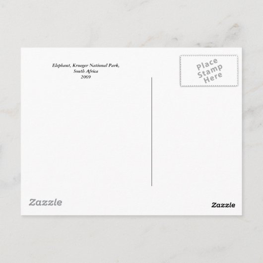 Carte Postale Elephant Eating (Dos)