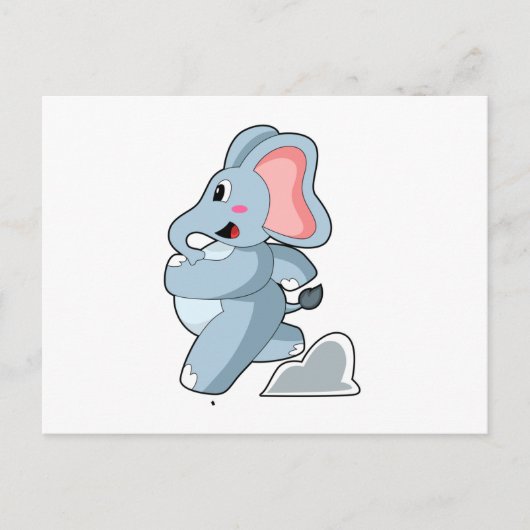 Carte Postale Éléphant en coureur (Devant)