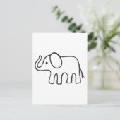 Carte Postale Elephant en croquis noir et blanc (Debout devant)