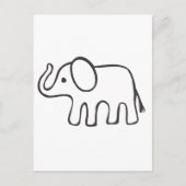 Carte Postale Elephant en croquis noir et blanc (Devant)