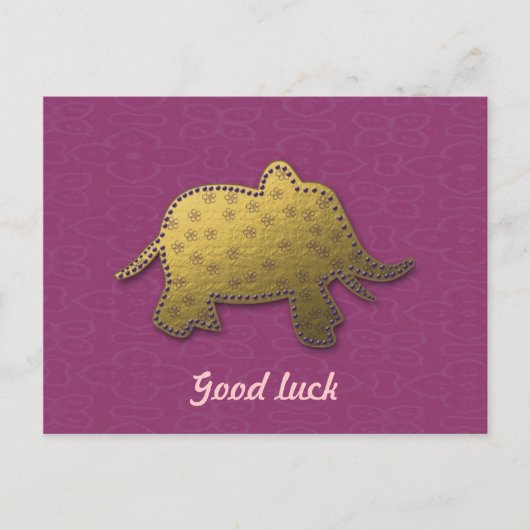 Carte Postale éléphant en or (Devant)