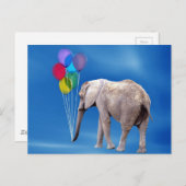 Carte Postale Eléphant et ballons (Devant / Derrière)