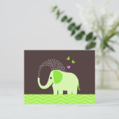 Carte Postale Eléphant et papillons mignons (Debout devant)