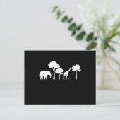 Carte Postale Elephant Giraffe Afrique Zoo Safari Elephant Cadea (Debout devant)