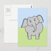 Carte Postale Eléphant gris (Devant / Derrière)