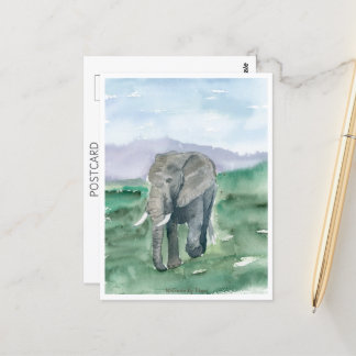 Carte Postale Éléphant Gris dans la Jungle