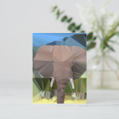 Carte Postale Elephant Head Afrique Thème Bas Poly (Debout devant)