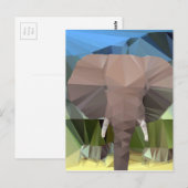 Carte Postale Elephant Head Afrique Thème Bas Poly (Devant / Derrière)