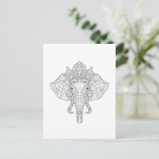 Carte Postale Elephant Head Zendoodle (Debout devant)