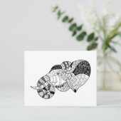 Carte Postale Eléphant Head Zenstyle Doodle (Debout devant)