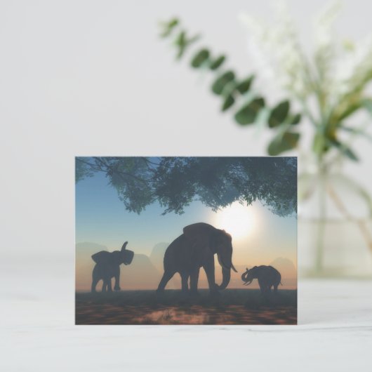 Carte Postale Elephant herd (Debout devant)