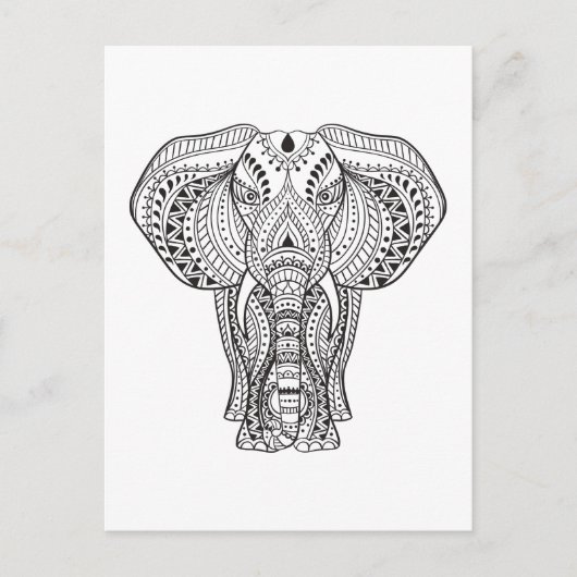 Carte Postale Eléphant Indien (Devant)