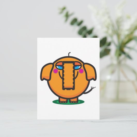 Carte Postale Eléphant joli dessin (Debout devant)