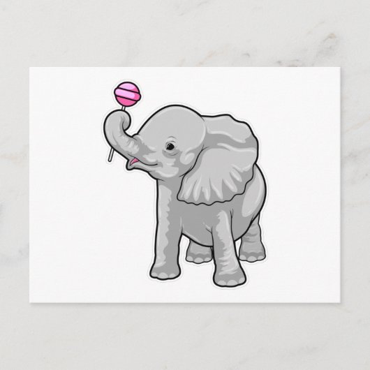 Carte Postale Eléphant Lollipop (Devant)