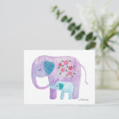 Carte postale Elephant Maman & bébé Carte postale (Debout devant)