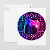 Carte Postale Elephant Mandala (Devant / Derrière)