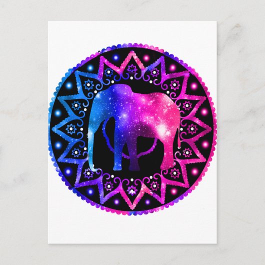 Carte Postale Elephant Mandala (Devant)