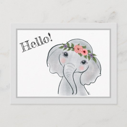 Carte Postale Eléphant mignon (Devant)